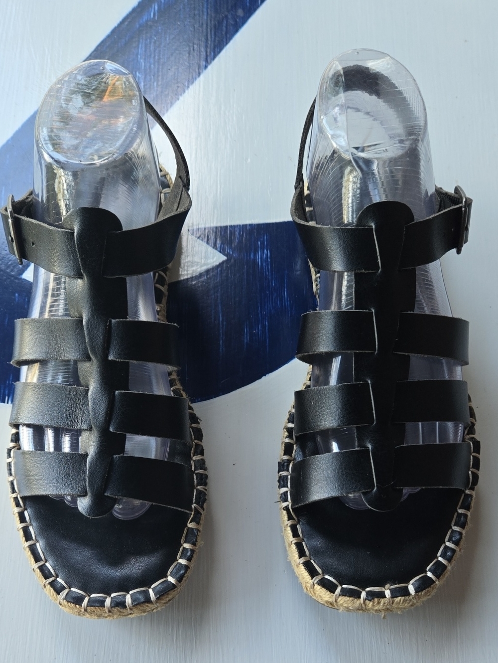 Time And Tru Black Vegan Espadrille Sandal Size 9